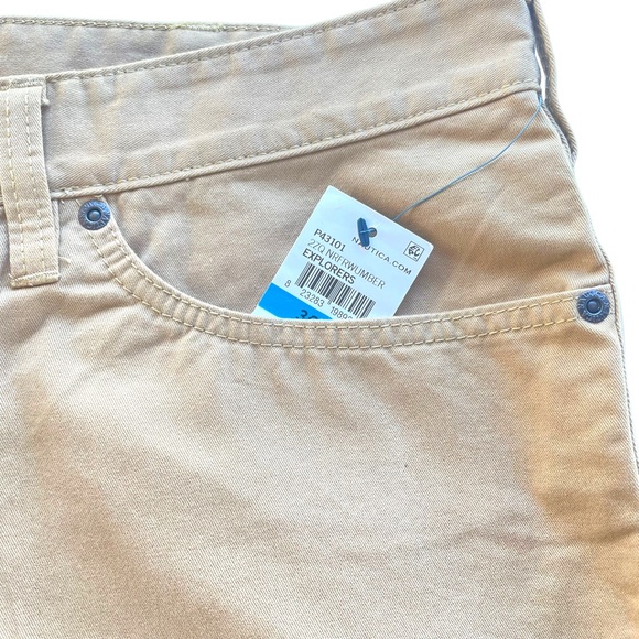 Nautica Tan Khaki Straight Fit Spinnaker Pant 100% Cotton in Size 36W x 32L NWT - Picture 8 of 13